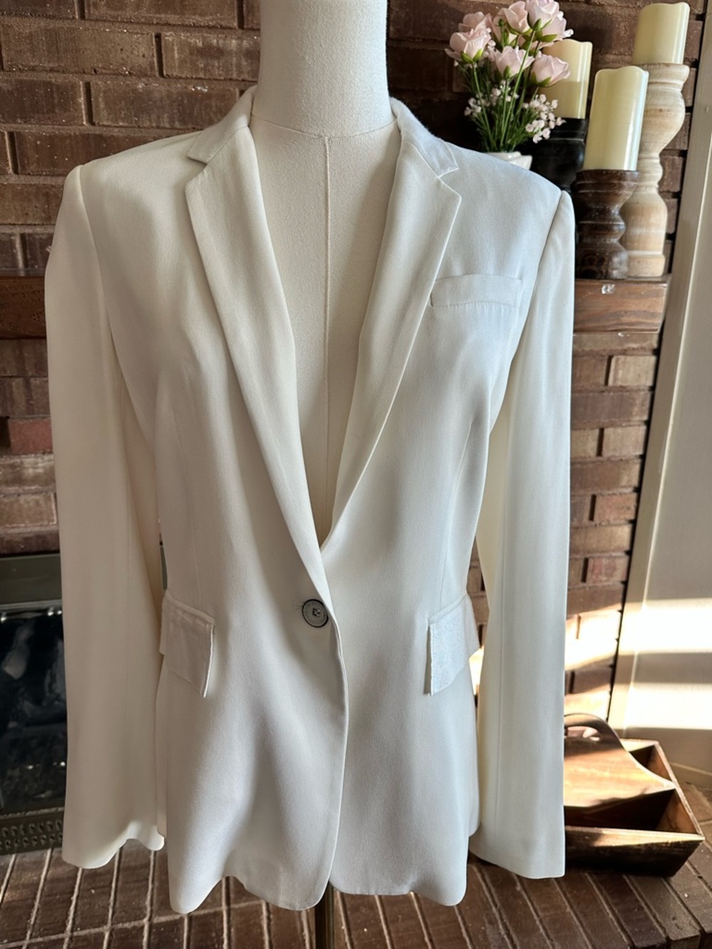 Rag & Bone New York Cream Off-White Tailored Blazer Jacket Size 2